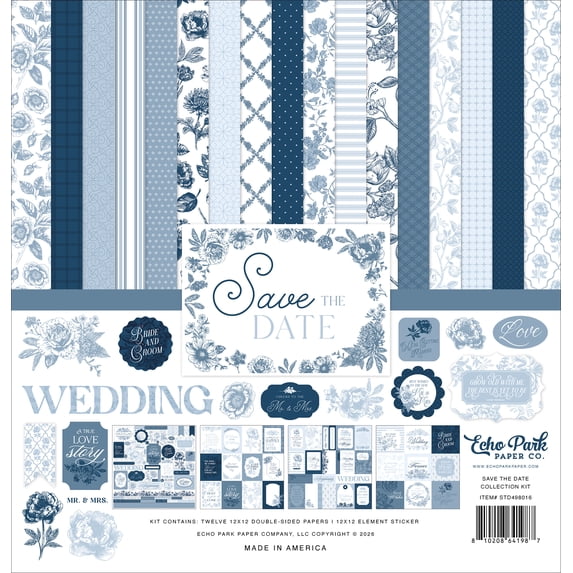 Echo Park Collection Kit 12"X12"-Save The Date