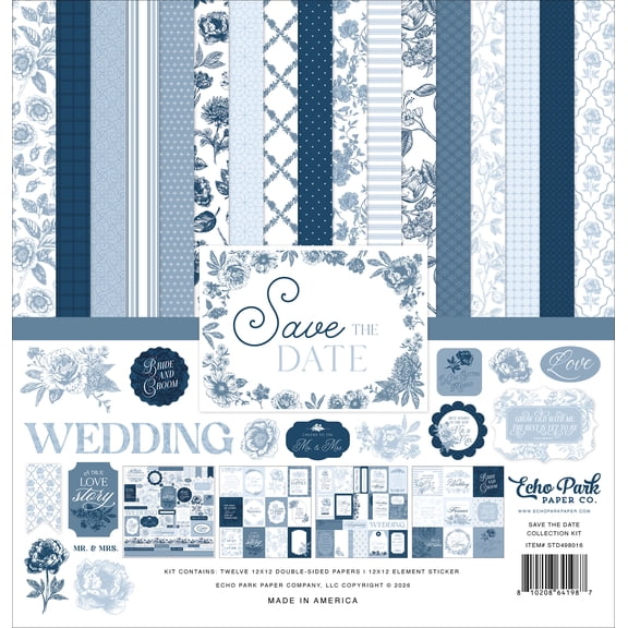 Echo Park Collection Kit 12"X12"-Save The Date