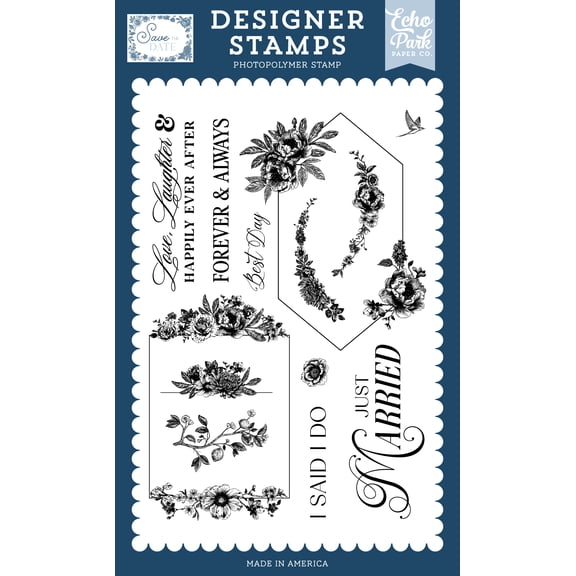 Echo Park Save The Date Stamp Set-I Said I Do Stamp Set