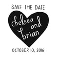 thumbnail image 1 of Save The Date Pre Inked Custom Stamper Wedding Invitation Rubber Stamp Self Inking Heart, 1 of 1