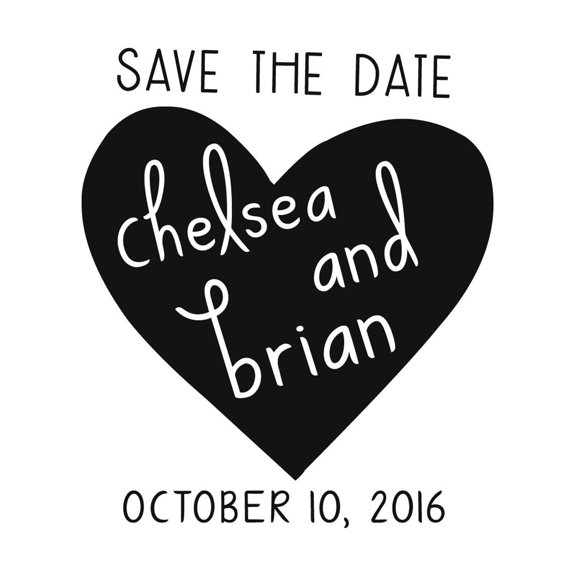Save The Date Pre Inked Custom Stamper Wedding Invitation Rubber Stamp Self Inking Heart
