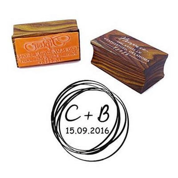 Save The Date Wood Mounted Rubber Stamp Round Wedding Invitation Stamp Wedding Gift