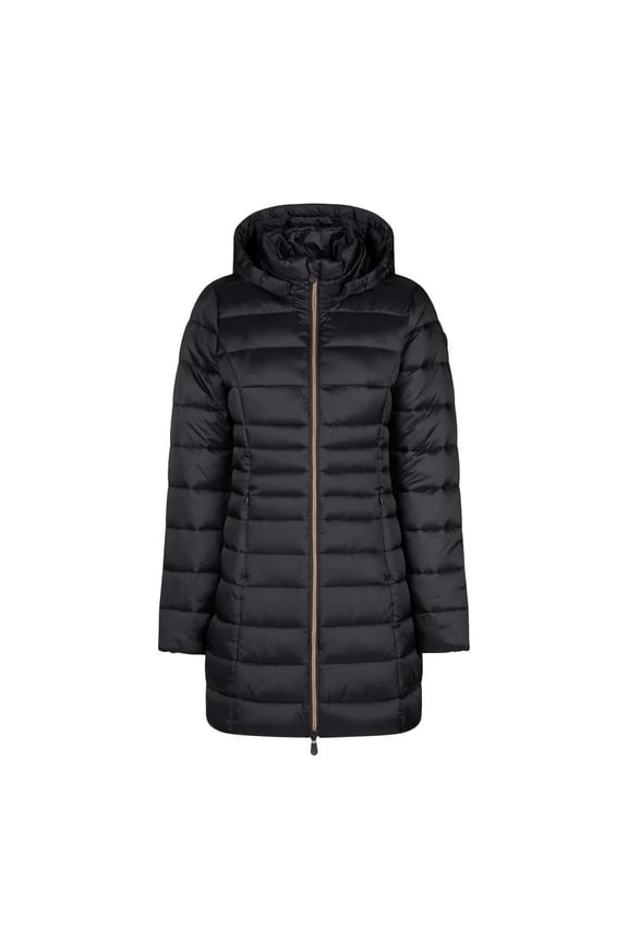 Reese 3/4 Hooded Puffer Black Coat (US, Alpha, XX-Large, Regular, Regular, Black)