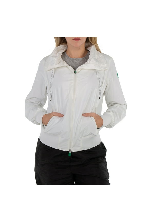 White Karin Bomber Rain Jacket, Brand Size 3 (M/L)