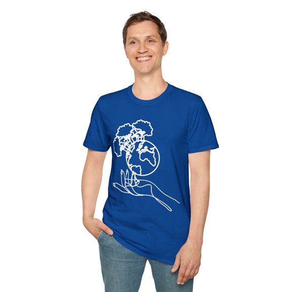Save The Earth, Gildan Unisex Softstyle TShirt, Line Art Graphic Tee, S-3XL