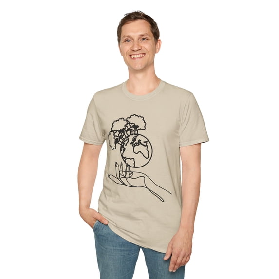 Save The Earth, Gildan Unisex Softstyle TShirt, Line Art Graphic Tee, S-3XL