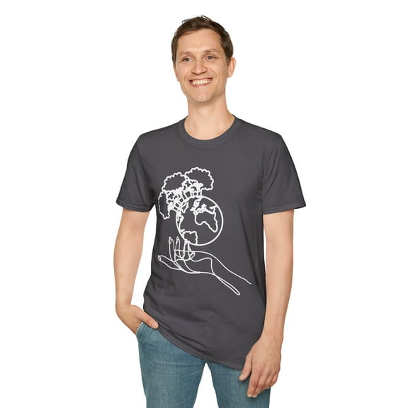 Save The Earth, Gildan Unisex Softstyle TShirt, Line Art Graphic Tee, S-3XL
