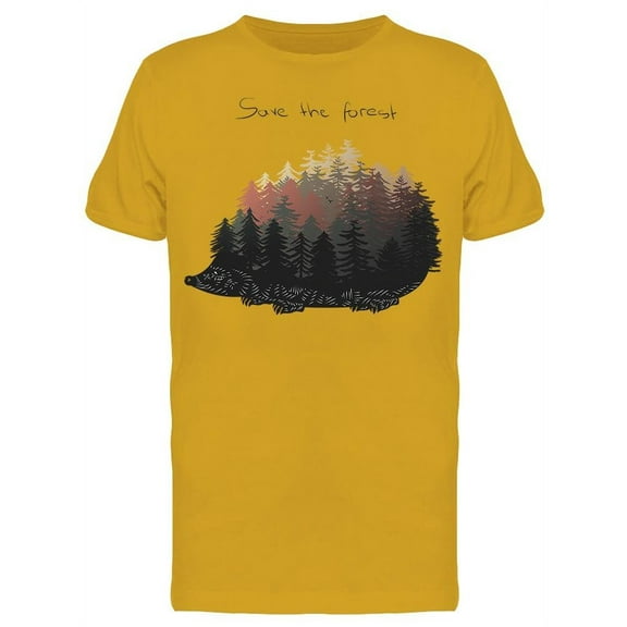 Save The Forest Hedgehog Pines T-Shirt Men -Image by Shutterstock, Male 3X-Large