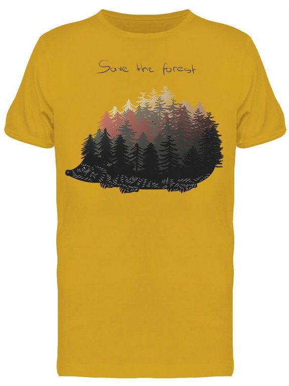 Save The Forest Hedgehog Pines T-Shirt Men -Image by Shutterstock, Male 3X-Large