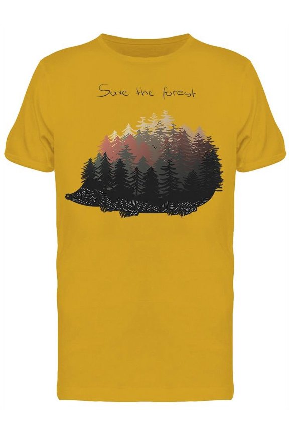 Save The Forest Hedgehog Pines T-Shirt Men -Image by Shutterstock, Male 3X-Large