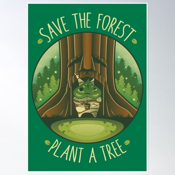 Save The Forest - Plant A Tree Poster Wall Art, Modern Wall Decor, 8x12 UNFRAMED