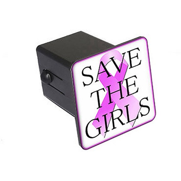Save The Girls Breast Cancer Ribbon 2" Tow Trailer Hitch Cover Plug Insert