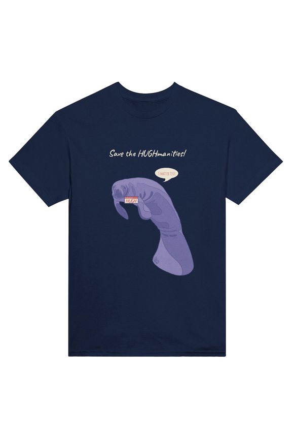 Save The Hughmanities Funny Manatee T-Shirt Cute Ocean Animal Humor Tee