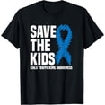thumbnail image 1 of Save The Kids Blue Ribbon Stop Child Trafficking T-Shirt, 1 of 4