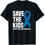 Save The Kids Blue Ribbon Stop Human Trafficking T-Shirt