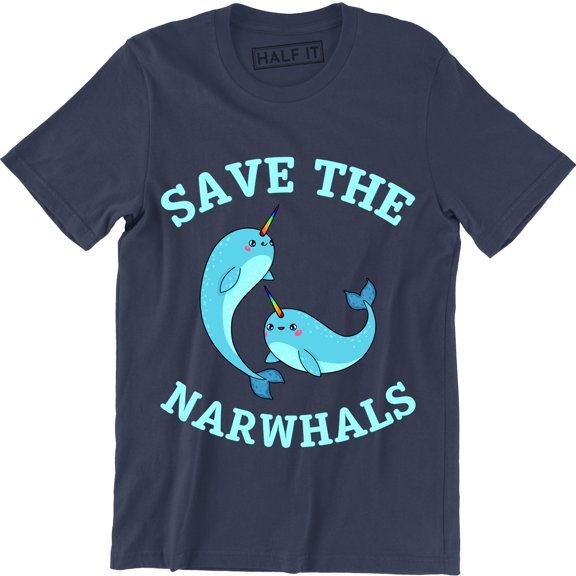 Save The Narwhals . Endangered Animal Conservation Men's T-Shirt