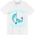 thumbnail image 1 of Save The Narwhals . Endangered Animal Conservation Men's T-Shirt, 1 of 4
