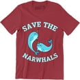 thumbnail image 1 of Save The Narwhals . Endangered Animal Conservation Men's T-Shirt, 1 of 4