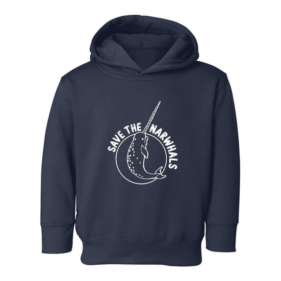 Save The Narwhals Hoodie Toddler -Smartprints Designs, 2 Toddler