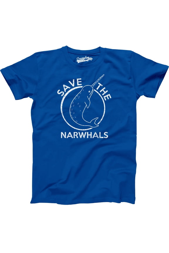 Save The Narwhals T Shirt Funny Unicorn of The Sea Cute Cool Environmental Tees Graphic Tees