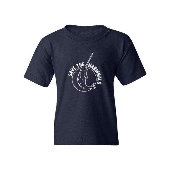 Save The Narwhals T-Shirt Juniors -Smartprints Designs,  x-Small