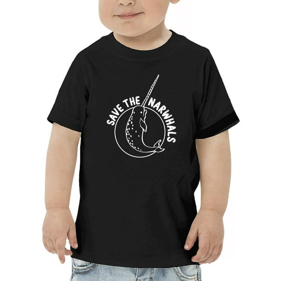 Save The Narwhals Toddler T-Shirt, 2 Toddler