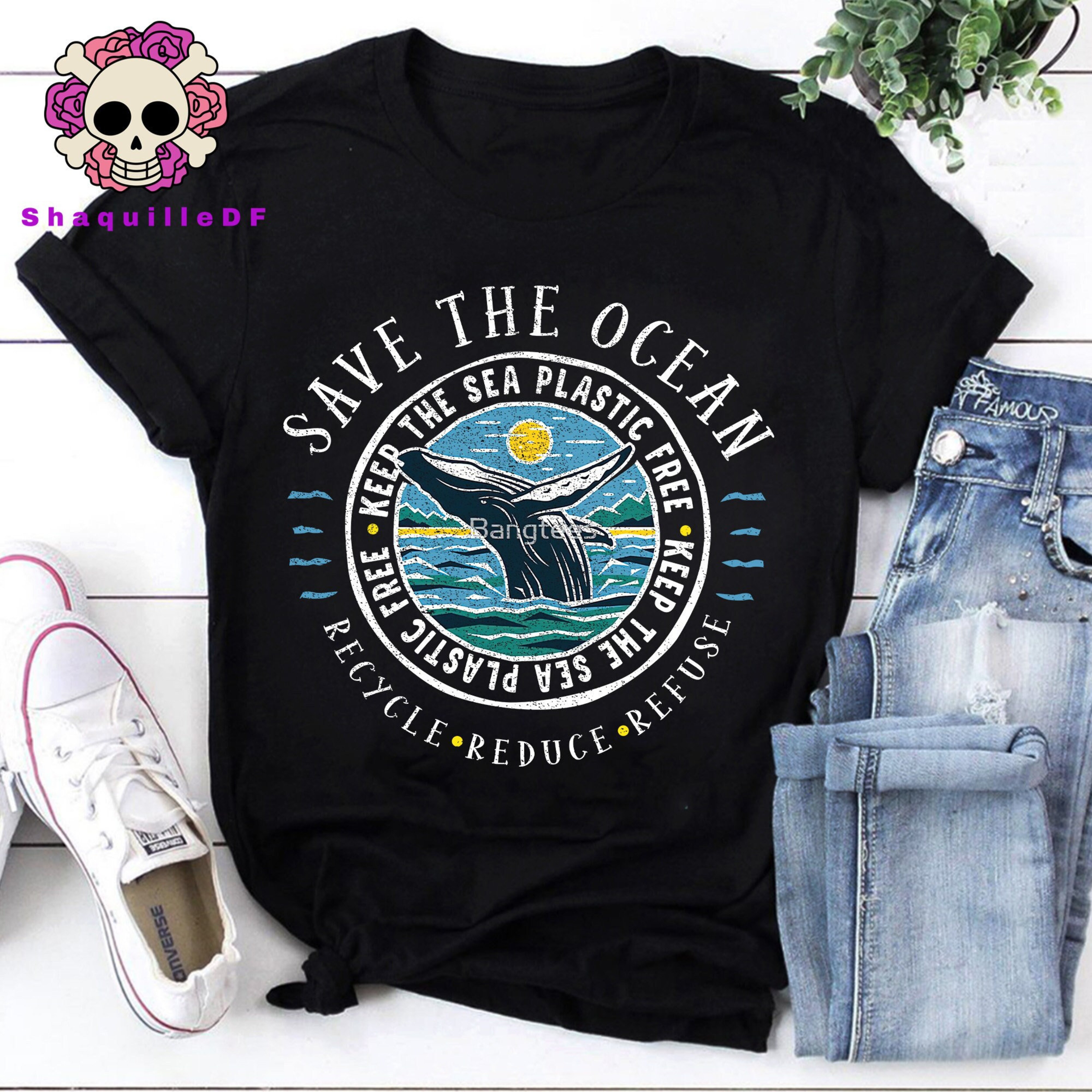 Save The Ocean Keep The Sea Plastic Free Humpback Whale Unisex T-shirt ...