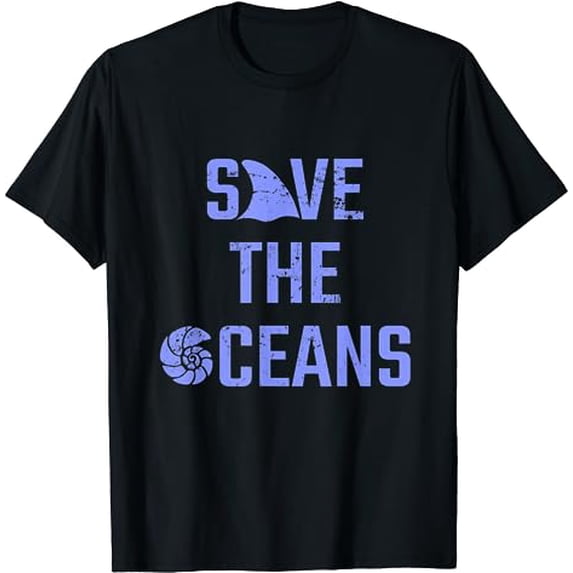 Save The Oceans Conservationist Retro Vintage Beach T-Shirt