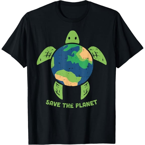 Save The Planet Earth Day Environment Turtle Recycle Ocean T-Shirt100% pure cotton
