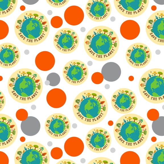 Save The Planet Illustration Conservation Premium Gift Wrap Wrapping Paper Roll