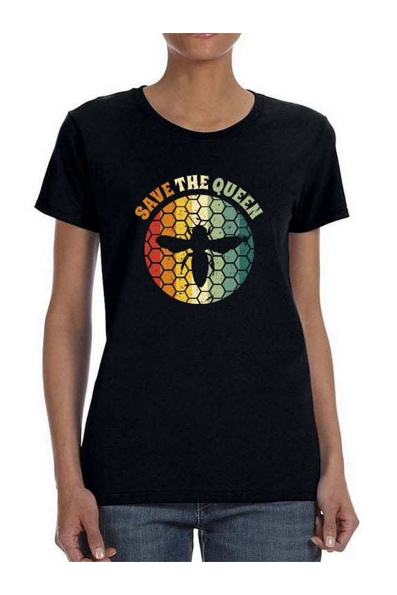 Save The Queen Bee Shaped T-Shirt Women -Smartprints Designs, Female Small