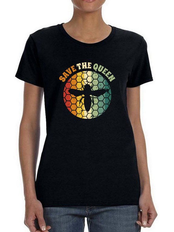 Save The Queen Bee Shaped T-Shirt Women -Smartprints Designs, Female Small