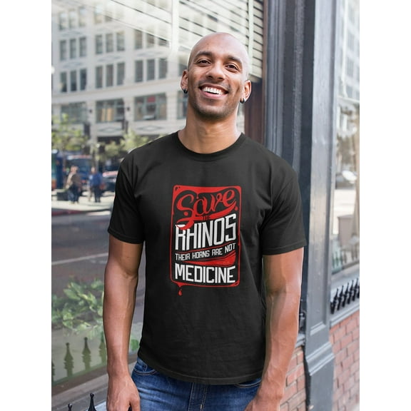 Save The Rhino Emblem T-Shirt Men -Image by Shutterstock, Male 3X-Large