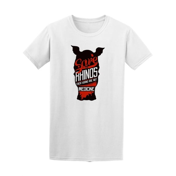 Save The Rhinos Emblem T-Shirt Men -Image by Shutterstock, Male 3X-Large