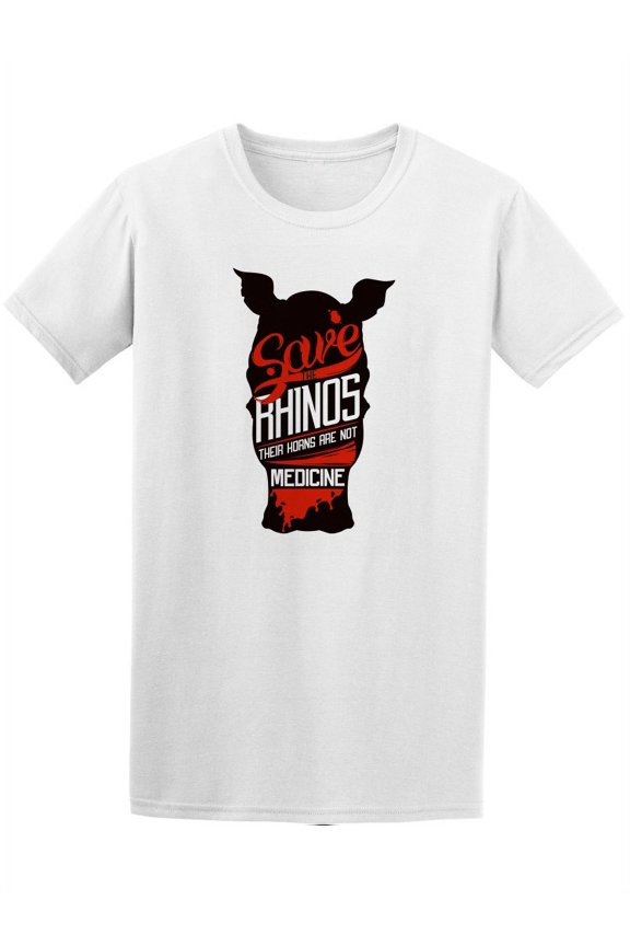 Save The Rhinos Emblem T-Shirt Men -Image by Shutterstock, Male Small