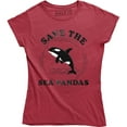 thumbnail image 1 of Save The Sea Pandas - Funny Whale Orca Dolphin Ocean Life Women's Gift T-Shirt, 1 of 4