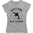 thumbnail image 1 of Save The Sea Pandas - Funny Whale Orca Dolphin Ocean Life Women's Gift T-Shirt, 1 of 4