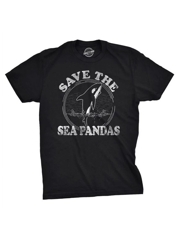 Save The Sea Pandas Whale Orca Dolphin Ocean Life Classic Look Suited To Relaxed Moments And Casual Events T-Shirt, Size S-5XL