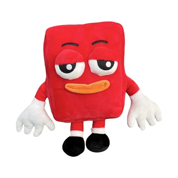 Save The Shapes Red Rectangle Plush Toys, Cute Geometric Shapes Stuffed Plushie Doll, Brithday Gifts for Fans