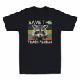 thumbnail image 1 of Save The Trash Pandas Funny Racoon Animal Lover Vintage Men's T-Shirt Cotton Top All Size S-3XL, 1 of 5