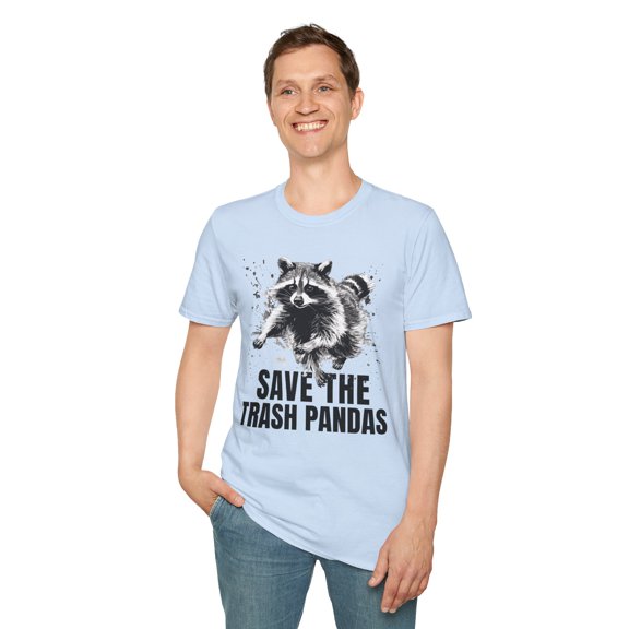 Save The Trash Pandas, Gildan Unisex Softstyle T-Shirt, Graphic Tee, S-3XL