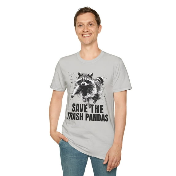 Save The Trash Pandas, Gildan Unisex Softstyle T-Shirt, Graphic Tee, S-3XL