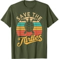 thumbnail image 1 of Save The Turtles Animal Rights Sea Turtle Retro Style Gift Unisex T-Shirt for Men Women Kids Toddler, 1 of 5