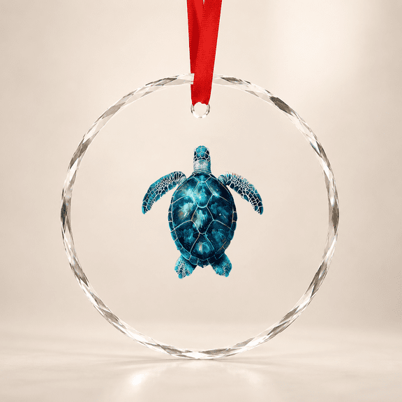 Save The Turtles Conservation Sea Turtle Gift Glass Ornament