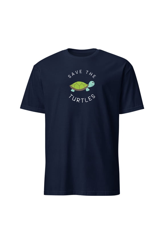 Save The Turtles Cute Animal Lover Ocean Conservation T-Shirt (Navy, M)