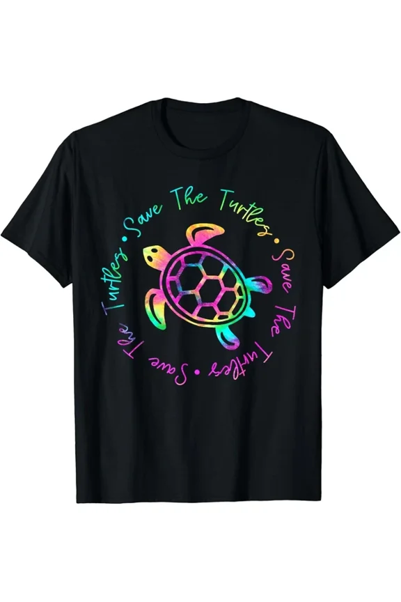 Save The Turtles Tie Dye Style Sea Turtle Save Earth Ocean Planet Gift T-Shirt Unisex S-5XL Hot Trending Shirt, Vintage Birthday Gift