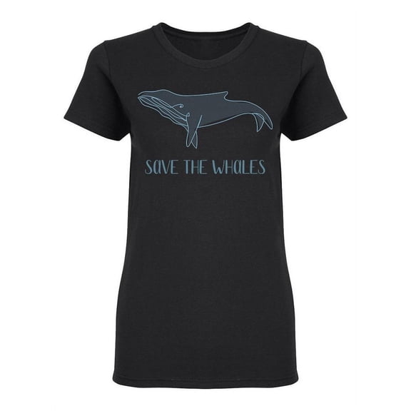 Save The Whales Shaped T-Shirt Women -Image by Shutterstock, Female Medium
