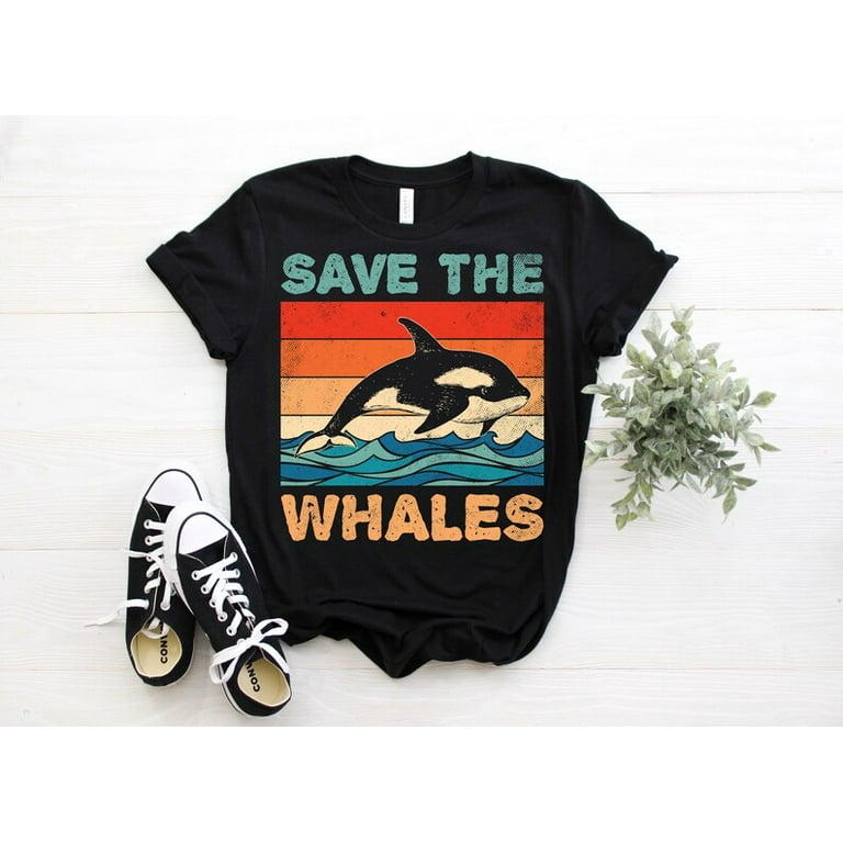 Save The Whales Vintage Retro T Shirt Save The Whales Vintage Retro T Shirt
