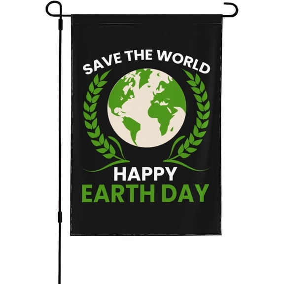 Save The World Happy Earth Day Garden Flags for Outside Double Sided Durable Patio Lawn Garden Flag Seasonal Decor Yard Flags