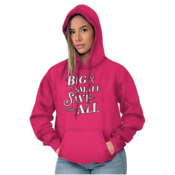 Save Them All Breast Cancer Awareness Women Plus Size Graphic Pullover Hoodie Brisco Brands 4X